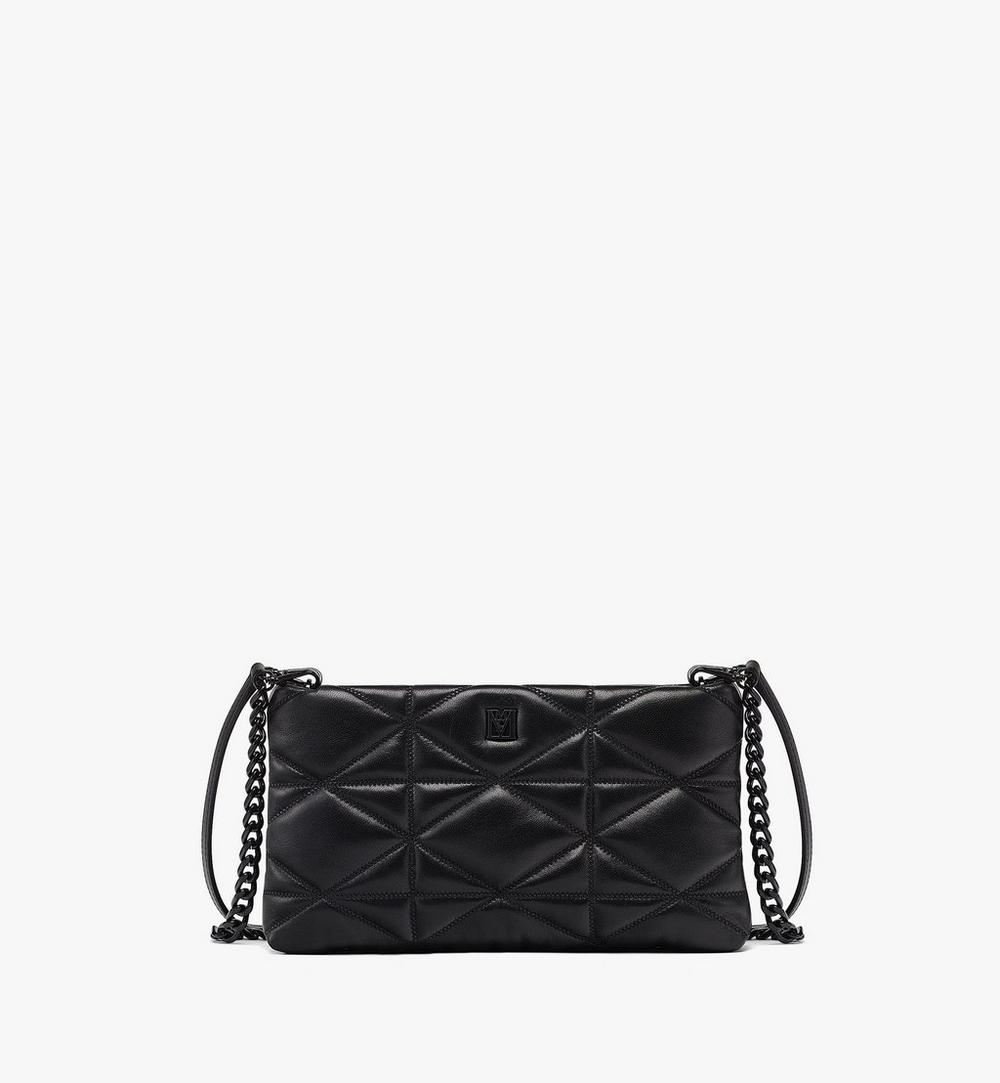 Travia Zip Pouch in Cloud Quilted Leather 1
